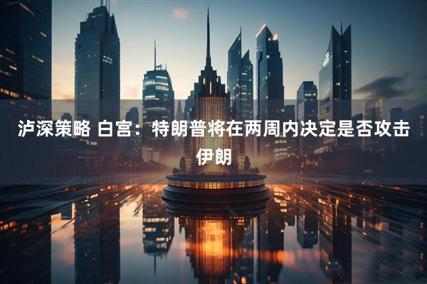 泸深策略 白宫：特朗普将在两周内决定是否攻击伊朗