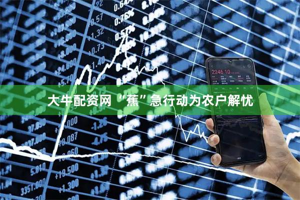 大牛配资网 “蕉”急行动为农户解忧